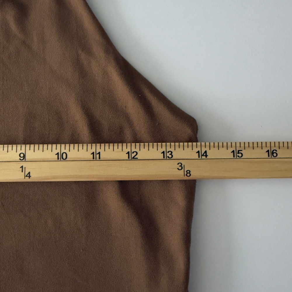 Gaze Faux Suede High Neck Cami Crop Top Women Small Brown Minimalist Boho - Picture 6 of 6